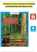 TEST BANK For Theory and Practice of Counseling and Psychotherapy 10th Edition by Corey, All Chapters 1 - 16, Complete Newest Version