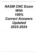 NASM CNC Exam With  100%  Correct Answers Updated  2023/2024