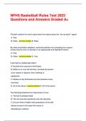 NFHS Basketball Rules Test 2023 Questions and Answers Graded A+