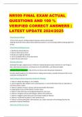 NR599 FINAL EXAM ACTUAL QUESTIONS AND 100 %  VERIFIED CORRECT ANSWERS |  LATEST UPDATE 2024/2025