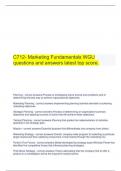  C712- Marketing Fundamentals WGU questions and answers latest top score.