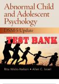 TEST BANK for Abnormal Child and Adolescent Psychology with DSM-V Updates 8th Edition by Rita ` Wicks-Nelson and Allen C. Israel Ph.D.