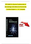 TEST BANK - Alcamos Fundamentals of Microbiology 12th Edition by Pommerville, All Chapters 1 - 27, Complete Newest Version
