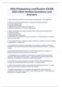 NHA Phlebotomy certification EXAM 2023-2024 Verified Questions and Answers