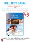 Test Bank For Maternal Child Nursing Care 7th Edition by Shannon E. Perry, Marilyn J. Hockenberry, Mary Catherine Cashion Chapter 1-50 | 9780323776714 | All Chapters with Answers and Rationals