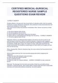 CERTIFIED MEDICAL-SURGICAL  REGISTERED NURSE SAMPLE  QUESTIONS EXAM REVIEW