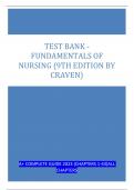 Test Bank - Fundamentals of Nursing: Concepts and Competencies for Practice, 9th Edition (Craven, 2021), Chapter 1-43 | All Chapters