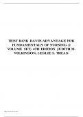 Test Bank Davis Advantage for FundamentalsOf Nursing (2 Volume Set) 4th Edition JudithM. Wilkinson, Leslie S. Treas.