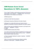 CWB Module Exam Actual Questions & 100% Answers
