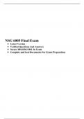 NSG 6005 Final Exam , (Version 1) NSG6005: ADVANCED PHARMACOLOGY, South University