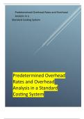 Predetermined Overhead Rates and Overhead Analysis in accounting 2024 latest revised test bank with well elaborated questions with answers 
