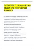 TCEQ WW C License Exam Questions with Correct Answers 