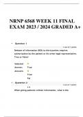 NRNP 6568 WEEK 11 FINAL EXAM 2023 / 2024 GRADED A+