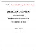 American Government Roots and Reform, 14e  Karen O'Connor, Larry Sabato (Test Bank All Chapters, 100% Original Verified, A+ Grade)