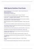 ISSA Sports Nutrition Final Exam Questions and Answers