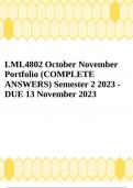 LML4802 October November Portfolio (COMPLETE ANSWERS) Semester 2 2023 - DUE 13 November 2023