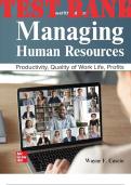 TEST BANK for Managing Human Resources 12th Edition by Wayne Cascio ISBN 9781264069392. (All Chapters 1-16 Q&A)
