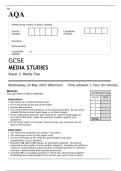 AQA GCSE MEDIA STUDIES Paper 2 JUNE 2023 QUESTION PAPER: Media Two