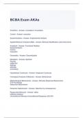 BCBA Exam AKAs QUESTIONS AND ANSWERS