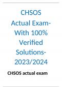 CHSOS  Actual Exam-With 100% Verified Solutions-2023/2024