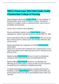 NR511 Final exam 2023-2024 Study Guide Chamberlain College of Nursing