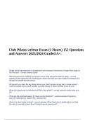 Club Pilates written Exam (2 Hours) 152 Questions and Answers 2023/2024 Graded A+. 