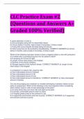 CLC Practice Exam #2 (Questions and Answers A+ Graded 100% Verified)