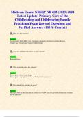 Midterm Exam: NR602/ NR 602 (2023/ 2024 Latest Update) Primary Care of the Childbearing and Childrearing Family Practicum Exam Review| Questions and Verified Answers (100% Correct)