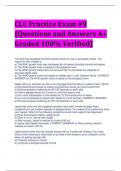 CLC Practice Exam #9 (Questions and Answers A+ Graded 100% Verified)