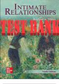 TEST BANK for Intimate Relationships 9th Edition by Rowland Miller. ISBN-10 1260804267, ISBN-13 978-1260804263. Complete Chapters 1-14. 
