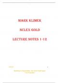 Mark Klimek  Nclex gold Lecture notes 1-12
