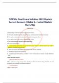 NAPSRx Final Exam Solution 2023 Update Correct Answers | Rated A+ Guarantee  2023-2024