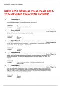 NUNP 6551 ORIGINAL FINAL EXAM 2023-2024 GENUINE EXAM WITH ANSWERS