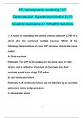 ATI Hemodynamic monitoring | ATI Cardiovascular: Hypertension|Version 2 | 70 Answered Questions| A+ GRADED Solutions.