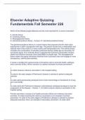 Elsevier Adaptive Quizzing Fundamentals Fall Semester 226 Exam Questions and Answers