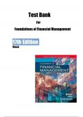 Test Bank For Foundations of Financial Management 17th Edition by Block