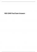NSG6340/ NSG 6340 FINAL EXAM and Study Guide, South University