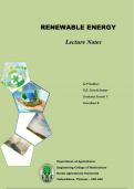 Renewable Energy Lecture notes