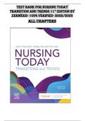 TEST BANK FOR NURSING TODAY TRANSITION AND TRENDS 11TH 