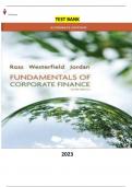 Test Bank - Fundamentals of Corporate Finance 10th Canadian Edition by Stephen Ross, Randolph Westerfield , Bradford Jordan, Gordon Roberts, J. Ari Pandes & Thomas Holloway - Complete Elaborated and Latest Test Bank. ALL Chapters (1-26) included and Updat