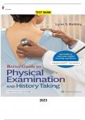 Test Bank for Bates Guide To Physical Examination and History Taking 13th Edition by Lynn S. Bickley, Peter G. Szilagyi, Richard M. Hoffman & Rainier P. Soriano - Complete Elaborated and Latest Test Bank. ALL Chapters(1-27) included and updated for 2023