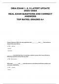 DBIA EXAM 1, 2, 3 LATEST UPDATE  2023/2024  REAL EXAM QUESTIONS AND CORRECT  ANSWERS  TOP RATED, GRADED A+