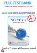 Test Bank For Strategic Management 5th Edition By Frank Rothaermel (2021-2022), 9781260261288, Chapter 1-12 All Chapters with Answers and Rationals