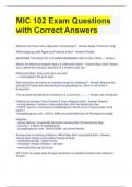 MIC 102 Exam Questions with Correct Answers 