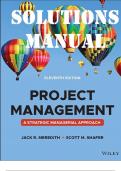 SOLUTIONS MANUAL for Project Management: A Managerial Approach, 11th Edition Jack Meredith; Scott Shafer; Samuel Mantel. ISBN 9781119803812 (Complete 13 Chapters)