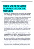 AHIP LATEST SUMMER EXAM QUESTIONS AND ANSWERS