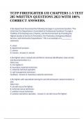 TCFP FIREFIGHTER I/II CHAPTERS 1-5 TEST 205 WRITTEN QUESTIONS 2023 WITH 100% CORRECT ANSWERS.