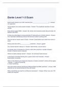 Dante Level 1-3 Exam Questions and Answers