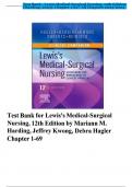 Test Bank - Lewis Medical Surgical Nursing, 12th Edition (Harding, 2023), Chapter 1-69 | All Chapters 2023/2024