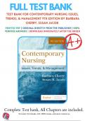 Test Bank For Contemporary Nursing Issues Trends and Management 9th Edition by Barbara Cherry, Susan R. Jacob 9780323776875 Chapter 1-28 All Chapters with Answers and Rationals